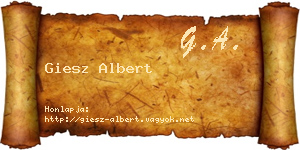 Giesz Albert névjegykártya